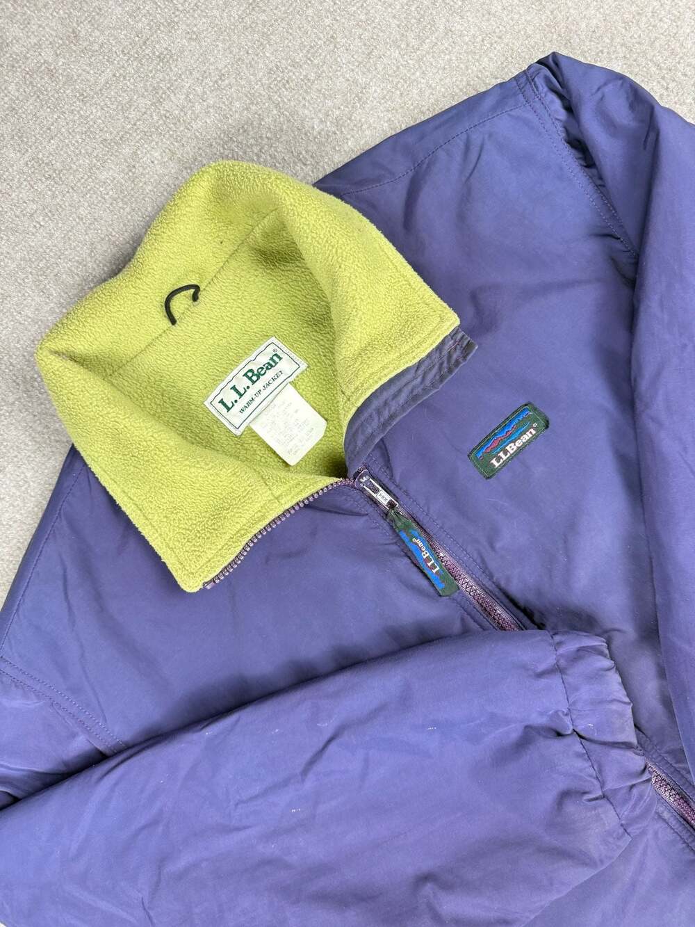Vintage L.L. Bean Purple Fleece-Lined Warm-Up Jacket, Size Large
